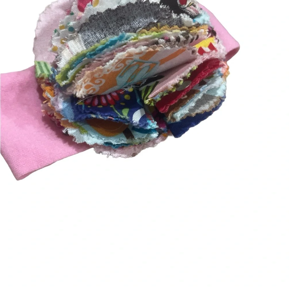 Baby infant big puff flower mixed oversized headband bow